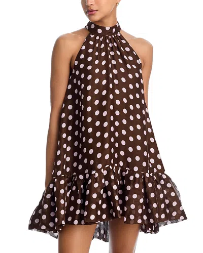 Cara Cara Arca Linen Silk Mini Dress In Brown