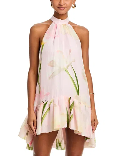 Cara Cara Arca Linen Silk Mini Dress In Pink