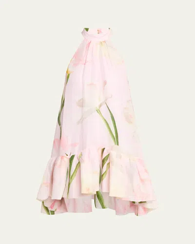 Cara Cara Arca Polka Dot Mini Dress In Pink