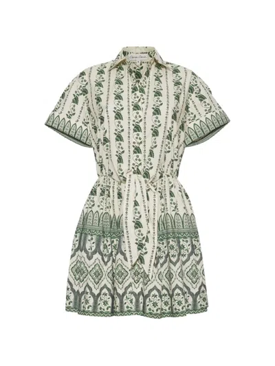Cara Cara Asbury Floral-print Mini Dress In Green