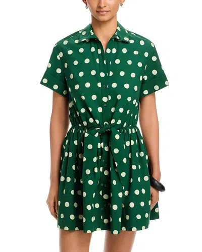 Cara Cara Asbury Polka-dot Mini Dress In Green