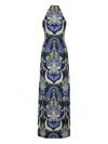 Cara Cara Asher Halterneck Patterned Maxi Dress In Blue