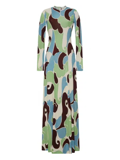 Cara Cara Aspen Printed Maxi Dress In Green