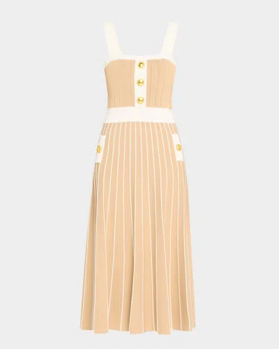 CARA CARA AURORA FIT & FLARE SLEEVELESS KNIT MIDI DRESS