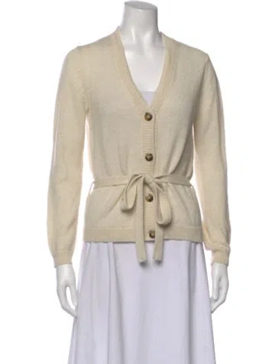 Pre-owned Cara Cara Baby Alpaca V-neck Sweater In Neutral