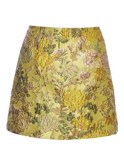 Cara Cara Bea Floral Mini Skirt In Green