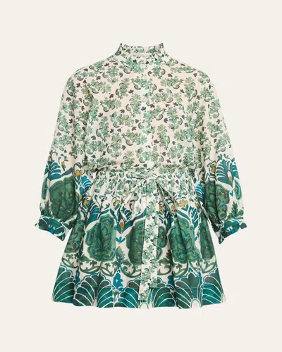 Cara Cara Beatrice Printed Mini Shirtdress In Multi