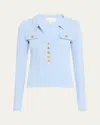 Shop Cara Cara Belleport Rib-knit Button Top In Sky Blue