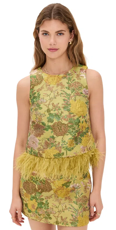 Cara Cara Belmond Top Floral Matelasse Yellow