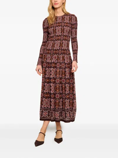 Cara Cara Blossom Floral-print Long-sleeve Dress In Multi