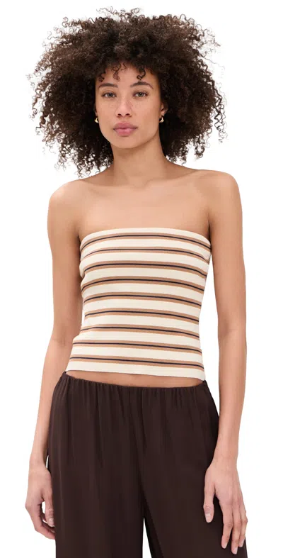 Cara Cara Briar Tube Top Navy/ginger Stripe In Neutral