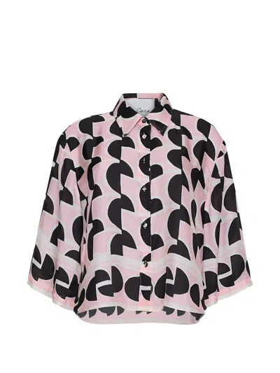 Cara Cara Calvia Geometric-print Top In Neutral