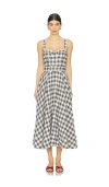 Cara Cara Calypso Dress In Black Ivory Boucle Grid