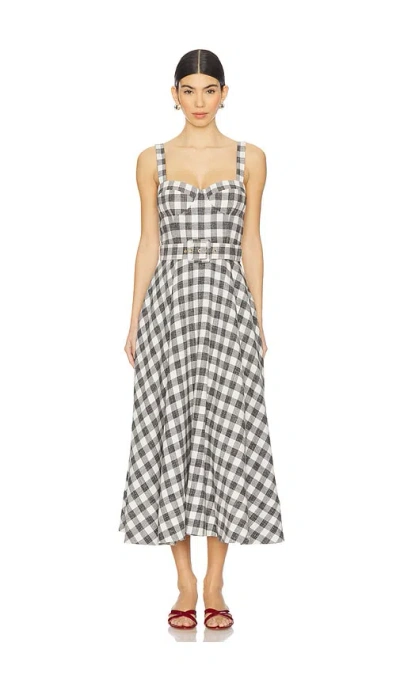 Cara Cara Calypso Dress In Black Ivory Boucle Grid