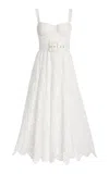 Cara Cara Calypso Embroidered Eyelet Cotton Dress In White