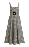 Cara Cara Calypso Plaid Cotton-blend Midi Dress In Multi