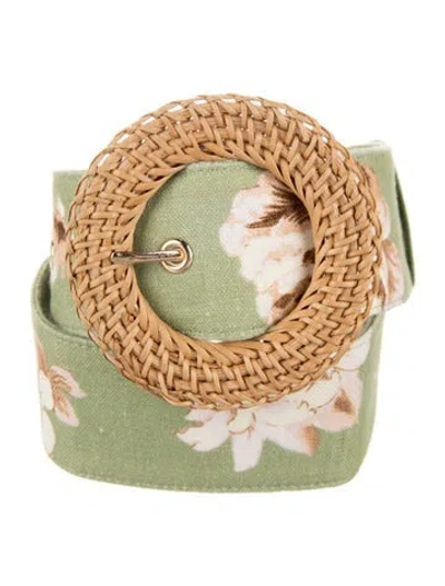 Pre-owned Cara Cara Canvas Waist Belt In Green