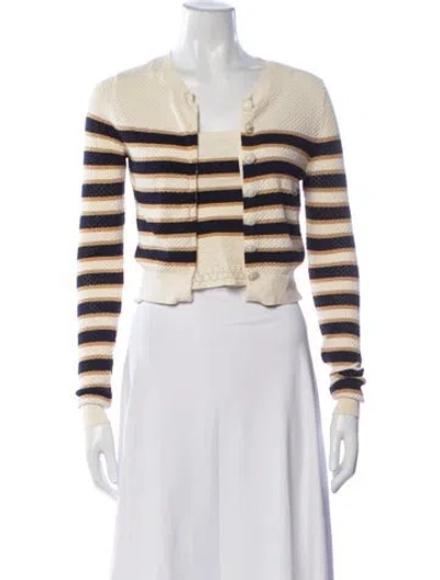 Pre-owned Cara Cara Cardigan Set Striped Sweater In Neutrals
