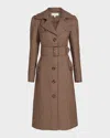 Cara Cara Charlie Houndstooth Trench Coat In Brown