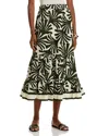 Cara Cara Chase Cotton Midi Skirt In Black