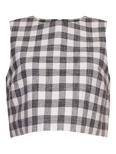 Cara Cara Check-pattern Sleeveless Top In Black