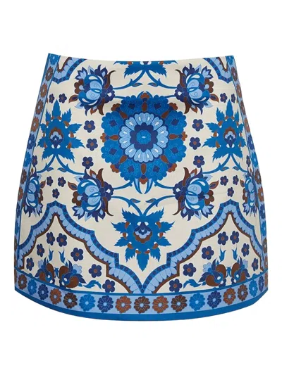 Cara Cara Chrissy Mini Skirt In Blue