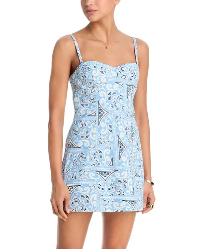 Cara Cara Claudine Heart-tile Mini Dress In Blue