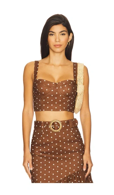 Cara Cara Claudine Top In Brown