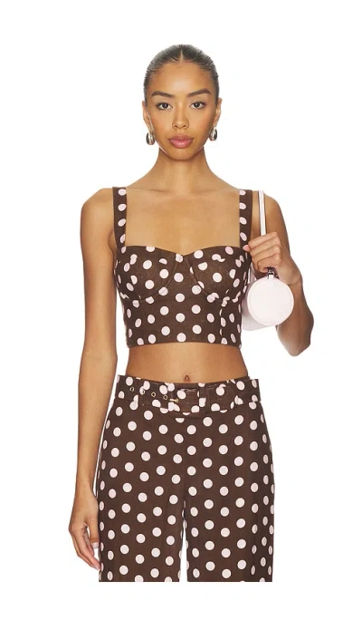 Cara Cara Claudine Top In Brown