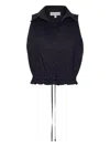 Cara Cara Collared Button-down Top In Black