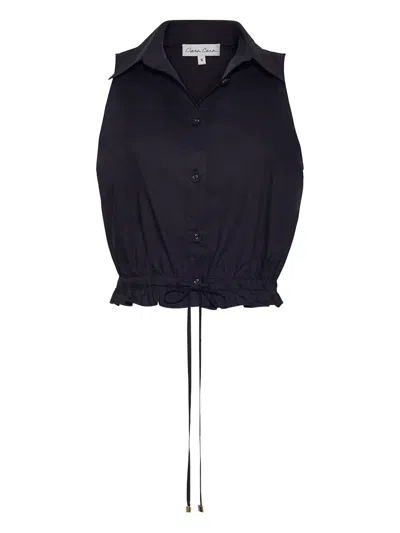 Cara Cara Collared Button-down Top In Black