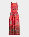 Cara Cara Colomba Sleeveless Open Tie-back Maxi Dress In Sanibel Isl Pink