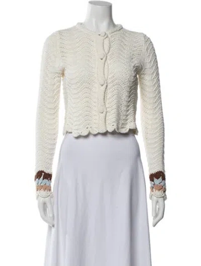 Pre-owned Cara Cara Crew Neck Sweater In White