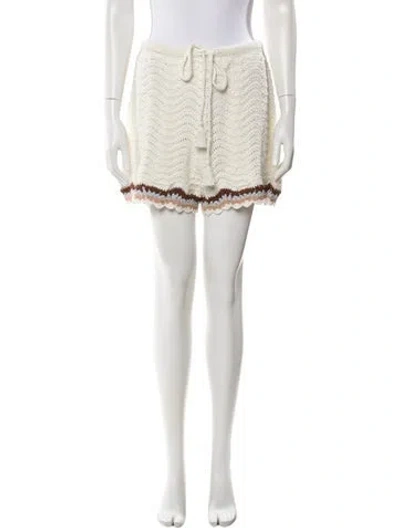 Pre-owned Cara Cara Crochet Mini Shorts In Neutral