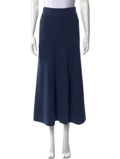 Pre-owned Cara Cara Cutout Accent Midi Length Skirt In Blue