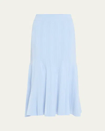 Cara Cara Dara Ribbed Midi Skirt In Sky Blue