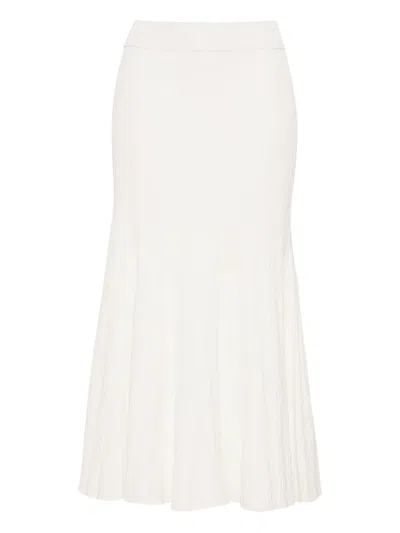 Cara Cara Dara Ribbed Midi Skirt In White