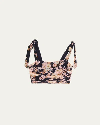 Cara Cara Daria Floral-print Tie-strap Top In Blue