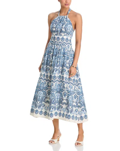Cara Cara Denise Halter Midi Dress In Blue
