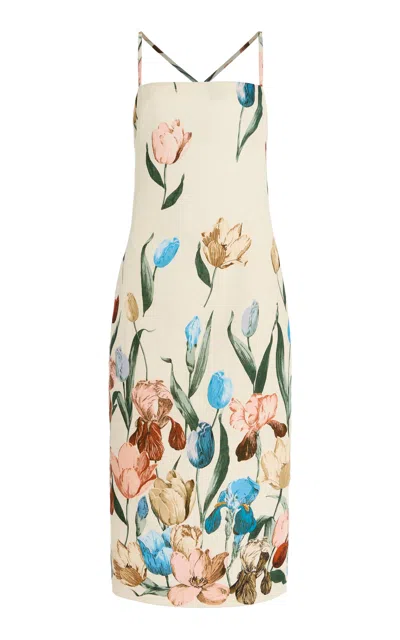 Cara Cara Dria Floral Linen Midi Dress