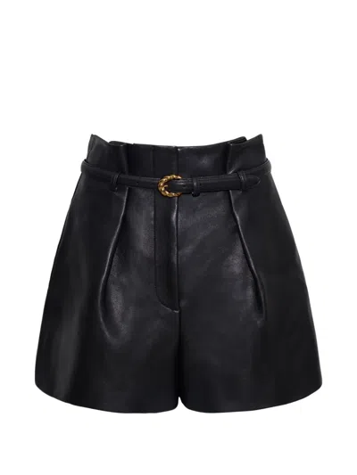 Cara Cara Eliana Leather Shorts In Black