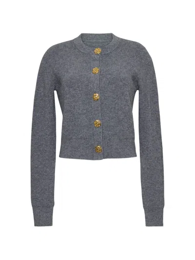 Cara Cara Ellery Floral-button Cardigan In Gray