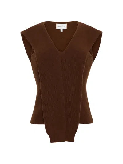 Cara Cara Ember V-neck Vest In Brown