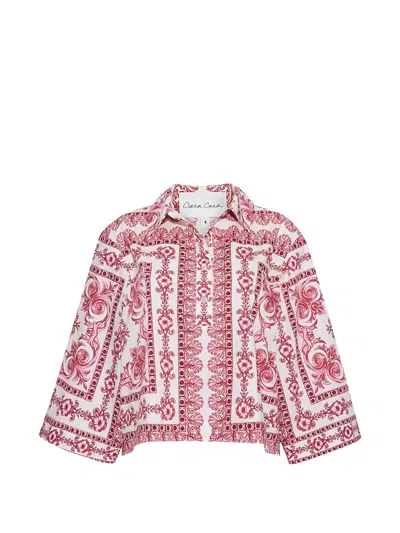 Cara Cara Erica Scarf-print Shirt In Pink