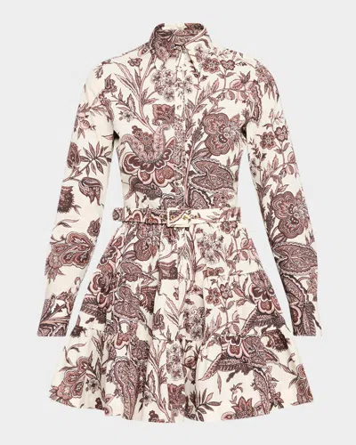 Cara Cara Eugenia Floral Cotton Poplin Tiered Mini Dress In Multi