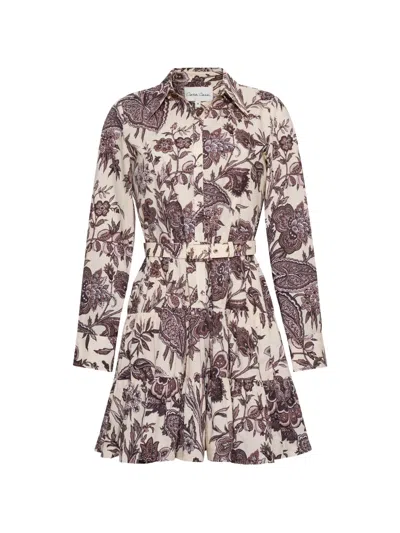Cara Cara Eugenia Tiered Floral-print Mini Shirt Dress In Multi