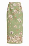 Cara Cara Exclusive Sienna Floral Linen Maxi Skirt In Green