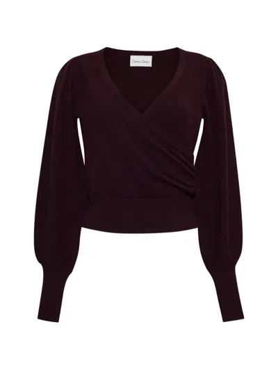 Cara Cara Ezra Wrap-style Sweater In Burgundy