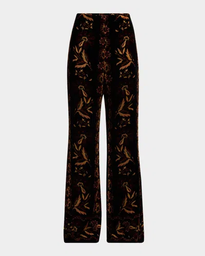 Cara Cara Firenze High-rise Flare Pants In Black Renaissance
