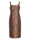 Cara Cara Floral-jacquard Midi Party Dress In Brown